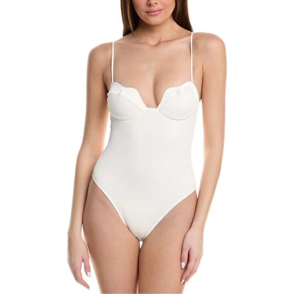 NEW VIX Firenze Lou One Piece Swimsuit White Off White Cream Medium